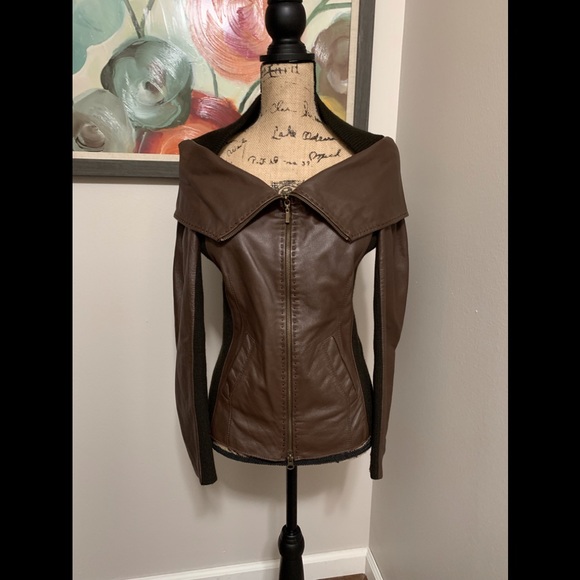 Bianca Nygard Jackets & Blazers - Awesome Bianca Nygard Shawl Collar Leather Jacket!